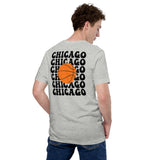 Bday & Christmas Gift Ideas for Basketball Lover, Coach & Player - Senior Night, Game Outfit & Attire - Chicago B-ball Fanatic T-Shirt - Athletic Heather, Back