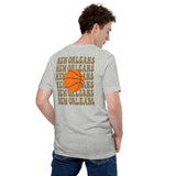 Bday & Christmas Gift Ideas for Basketball Lover, Coach & Player - Senior Night, Game Outfit & Attire - New Orleans B-ball Fanatic Tee - Athletic Heather, Back