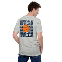 Bday & Christmas Gift Ideas for Basketball Lovers, Coach & Players - Senior Night, Game Outfit - New Orleans B-ball Fanatic T-Shirt - Athletic Heather, Back