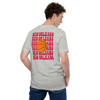 Bday & Christmas Gift Ideas for Basketball Lovers, Coach & Player - Senior Night, Game Outfit - New Orleans B-ball Fanatic T-Shirt - Athletic Heather, Back