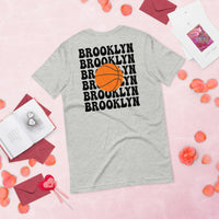 Bday & Christmas Gift Ideas for Basketball Lover, Coach & Player - Senior Night, Game Outfit - Brooklyn B-ball Fanatic Tee - Athletic Heather, Back