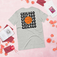 Bday & Christmas Gift Ideas for Basketball Lover, Coach & Player - Senior Night, Game Outfit & Attire - Chicago B-ball Fanatic T-Shirt - Athletic Heather, Back