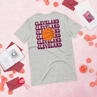 Bday & Christmas Gift Ideas for Basketball Lovers, Coach & Player - Senior Night, Game Outfit & Attire - Cleveland B-ball Fanatic Shirt - Athtletic Heather, Back