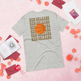 Bday & Christmas Gift Ideas for Basketball Lover, Coach & Player - Senior Night, Game Outfit & Attire - New Orleans B-ball Fanatic Tee - Athletic Heather, Back