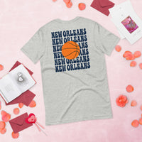 Bday & Christmas Gift Ideas for Basketball Lovers, Coach & Players - Senior Night, Game Outfit - New Orleans B-ball Fanatic T-Shirt - Athletic Heather, Back