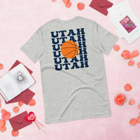 Bday & Christmas Gift Ideas for Basketball Lovers, Coach & Players - Senior Night, Game Outfit & Attire - Utah B-ball Fanatic T-Shirt - Athletic Heather, Back