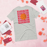 Bday & Christmas Gift Ideas for Basketball Lovers, Coach & Players - Senior Night, Game Outfit & Attire - Washington B-ball Fanatic Tee - Athletic Heather, Back