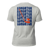 Hockey Game Outfit - Bday & Christmas Gift Ideas for Hockey Players - Retro Edmonton Hockey Emblem Fanatic T-Shirt - Athletic Heather, Back