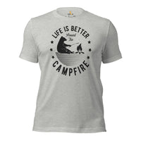 Bear & Roasting Smores Shirt - Life Is Better Around The Campfire T-Shirt - Adventurous Campsite Vibes Tee for Glamping Lover, Camper