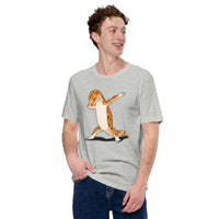 Adorable Dabbing Leopard Gecko T-Shit - Gift for Lizard Dad/Mom & Lovers - Reptile Addict & Charm Shirt - Amphibians, Lacertilia Shirt - Athletic Heather