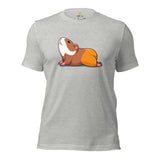 Adorable Guinea Pig Yoga Pose T-Shirt - Furry Potato Shirt - Cavy Whisperer & Lovers Tee - Ideal Gift for Rodent Dad/Mom & Pet Owners - Athletic Heather