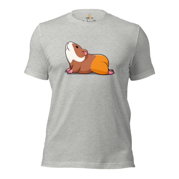 Adorable Guinea Pig Yoga Pose T-Shirt - Furry Potato Shirt - Cavy Whisperer & Lovers Tee - Ideal Gift for Rodent Dad/Mom & Pet Owners - Athletic Heather