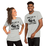 Bison T-Shirt - Don't Pet The Fluffy Cows Shirt - American Buffalo Shirt - Yellowstone National Park Tee - Gift for Bison Lovers - Athletic Heather, Unisex