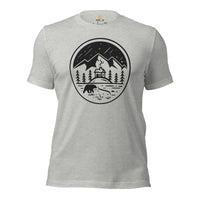 Camping & Hiking Shirt - Gifts for Outdoorsmen, Campers, Nature & Animal Lovers - Mama & Papa Bear Shirt - Celestial Starry Night T-Shirt - Athletic Heather
