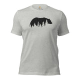 Grizzly Bear T-Shirt - Camping & Hiking Shirt - Gifts for Outdoorsmen, Campers, Nature & Animal Lovers - Cubs Shirt - Forest Themed T-Shirt - Athletic Heather