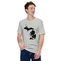 Deer T-Shirt - Buck Shirt - Gifts for Hunters, Outdoorsmen, Campers, Nature Lovers - Michigan T-Shirt - Deer Hunting Shirts - Antler Tee - Athletic Heather