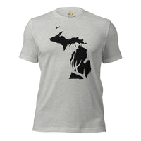 Deer T-Shirt - Buck Shirt - Gifts for Hunters, Outdoorsmen, Campers, Nature Lovers - Michigan T-Shirt - Deer Hunting Shirts - Antler Tee - Athletic Heather