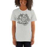 DnD & RPG Games T-Shirt - Xmas Gaming Gift Ideas for Her, Typical Gamers & Game Lovers - Floral D&D Dice Cottagecore Aesthetic Shirt - Athletic Heather