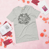 DnD & RPG Games T-Shirt - Xmas Gaming Gift Ideas for Her, Typical Gamers & Game Lovers - Floral D&D Dice Cottagecore Aesthetic Shirt - Athletic Heather