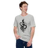 DnD & RPG Games T-Shirt - Gaming Gift Ideas for Him & Her, Typical Gamers & Game Lovers - Artistic Rogue Snake & DnD Dice Shirt - Athletic Heather