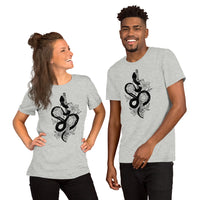 DnD & RPG Games T-Shirt - Gaming Gift Ideas for Him & Her, Typical Gamers & Game Lovers - Artistic Rogue Snake & DnD Dice Shirt - Athletic Heather, Unisex