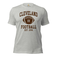 Cleveland Est.1946 T-Shirt - Football Fanatic Vintage Graphic Shirt: Ideal Gifts for Football Fans - Game Day Shirt - Athletic Heather