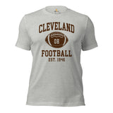 Cleveland Est.1946 T-Shirt - Football Fanatic Vintage Graphic Shirt: Ideal Gifts for Football Fans - Game Day Shirt - Athletic Heather
