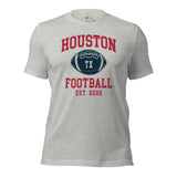 Houston Est.2002 T-Shirt - Football Fanatic Vintage Graphic Shirt: Ideal Gifts for Football Fans - Game Day Shirt - Athletic Heather