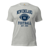 New England Est.1960 T-Shirt - Football Fanatic Vintage Graphic Shirt: Ideal Gifts for Football Fans - Game Day Shirt - Athletic Heather