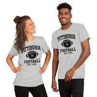 Pittsburgh Est.1933 T-Shirt - Football Fanatic Vintage Graphic Shirt: Ideal Gifts for Football Fans - Game Day Shirt - Athletic Heather, Unisex