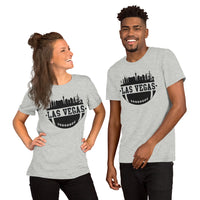 Las Vegas Skyline Football Fanatic Vintage Graphic T-Shirt: Gift Ideas for Him & Her, Football Fans - Retro Style Game Day Shirt - Athletic Heather, Unisex