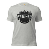 Las Vegas Skyline Football Fanatic Vintage Graphic T-Shirt: Gift Ideas for Him & Her, Football Fans - Retro Style Game Day Shirt - Athletic Heather