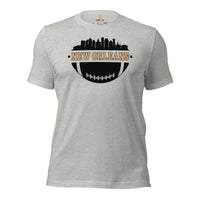 New Orleans Skyline Football Fanatic Vintage Graphic T-Shirt: Gift Ideas for Him & Her, Football Fans - Retro Game Day Shirt - Athletic Heather