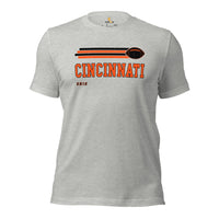Cincinnati, Ohio Football Fanatic Vintage Graphic Shirt: Ideal Gifts for Him & Her, Football Fans - Game Day Shirt - Athletic Heather