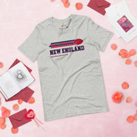 New England, Massachusetts Football Fanatic Vintage Graphic Shirt - Ideal Gifts for Him & Her, Football Fans - Athtletic Heather
