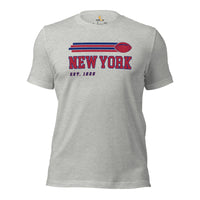 New York Est.1925 Football Fanatic Vintage Graphic Shirt: Gifts for Him & Her, Football Fans - Retro Game Day Shirt - Athletic Heather
