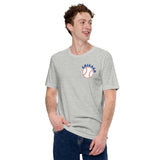 Retro Chicago Baseball Emblem Fanatic T-Shirt: Gift Ideas for Him & Her, Baseball Enthusiasts & Lovers - Game Day Tee - Athletic Heather, Front