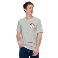 Retro Minnesota Baseball Emblem Fanatic T-Shirt: Gift Ideas for Him & Her, Baseball Enthusiasts & Lovers - Game Day Tee - Athletic Heather, Front