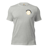 Retro Pittsburgh Baseball Emblem Fanatic T-Shirt: Gift Ideas for Him & Her, Baseball Enthusiasts & Lovers - Game Day Tee - Athletic Heather, Front