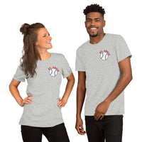 Retro St. Louis Baseball Emblem Fanatic T-Shirt: Gift Ideas for Him & Her, Baseball Enthusiasts & Lovers - Game Day Tee - Athletic Heather, Front, Unisex