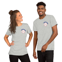 Retro Chicago Baseball Emblem Fanatic T-Shirt: Gift Ideas for Him & Her, Baseball Enthusiasts & Lovers - Game Day Tee - Athletic Heather, Front, Unisex