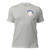 Retro Chicago Baseball Emblem Fanatic T-Shirt: Gift Ideas for Him & Her, Baseball Enthusiasts & Lovers - Game Day Tee - Athletic Heather, Front