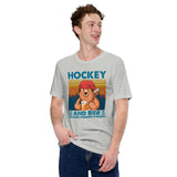Hockey Game Outfit - Ideal Bday & Christmas Gifts for Hockey Players - Hockey & Beer Because Murder Is Wrong Smokey The Bear T-Shirt - Athletic Heather
