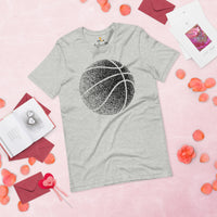 Birthday, Christmas Gift Ideas for Basketball Lovers, Coach & Players - Senior Night, Game Outfit & Attire - Polka Dot Basketball Tee - Athletic Heather