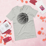 Birthday, Christmas Gift Ideas for Basketball Lovers, Coach & Players - Senior Night, Game Outfit & Attire - Polka Dot Basketball Tee - Athletic Heather