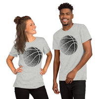 Birthday, Christmas Gift Ideas for Basketball Lovers, Coach & Players - Senior Night, Game Outfit & Attire - Polka Dot Basketball Tee - Athletic Heather, Unisex