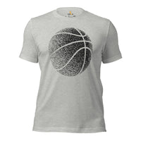 Birthday, Christmas Gift Ideas for Basketball Lovers, Coach & Players - Senior Night, Game Outfit & Attire - Polka Dot Basketball Tee - Athletic Heather