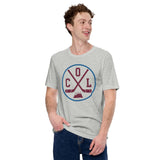Hockey Game Outfit & Attire - Ideal Bday & Christmas Gifts for Hockey Players & Goalies - Vintage Colorado Hockey Emblem Fanatic Tee - Athletic Heather