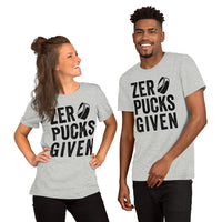 Hockey Game Outfit & Attire - Ideal Bday & Christmas Gifts for Hockey Players & Goalies - Funny Zero Pucks Given T-Shirt - Athletic Heather, Unisex