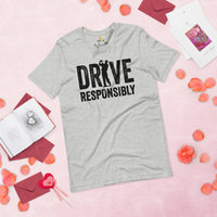 Golf Tee Shirt & Outfit - Unique Gift Ideas for Guys, Men & Women, Golfers & Golf Lover - Funny Drive Responsibly T-Shirt - Athletic Heather